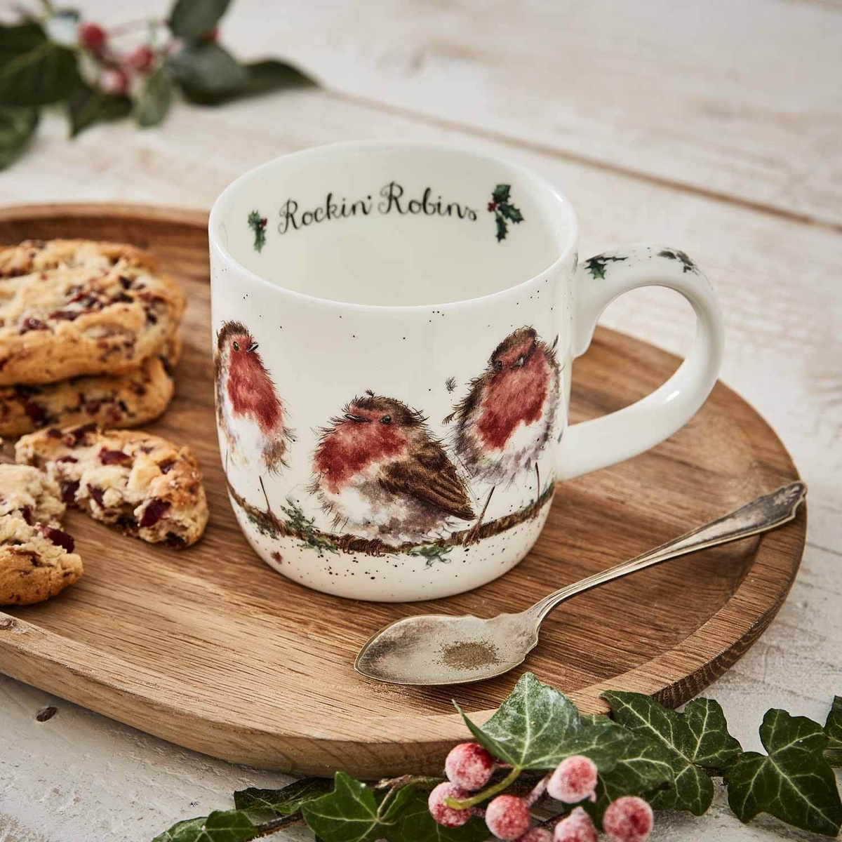 Wrendale Designs Rockin Robins Fine Bone China Mug image number null